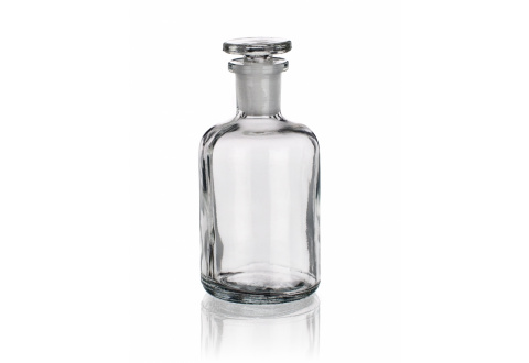 BOTTLE REAGENT, NARROW MOUTH WITH PRECISE GROUND NECK AND GLASS STOPPER