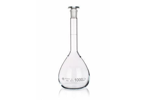 FLASK VOLUMETRIC WITH SJ AND GLASS STOPPER, CLASS A