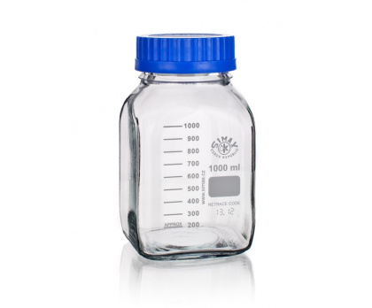 REAGENT BOTTLE  WITH GL80 with blue PP cap  with blue PP outlet ring