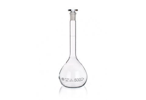 FLASK VOLUMETRIC WITH SJ AND GLASS STOPPER, CLASS B