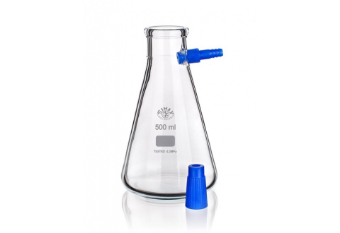 FILTERING FLASK with plastic side hose and plastic tube