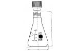 SCREW ERLENMEYER FLASKS WITH GL THREADS AND SCREW CUP