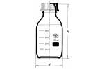 REAGENT BOTTLE  WITH GL45 with red PBT cap,  with red ETFE outlet ring and silicon gasket PTFE