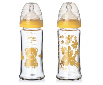 SIMAX Souprava  kojeneckých lahví, 250 ml - žlutá