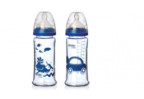 SIMAX Souprava  kojeneckých lahví, 250 ml - modrá