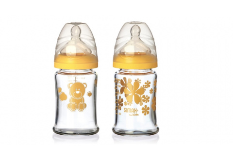 SIMAX Souprava kojeneckých lahví, 150ml - žlutá