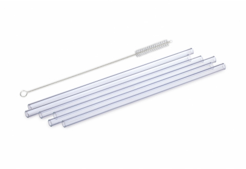 GLASS DRINKING STRAWS WITH CLEANING BRUSH
