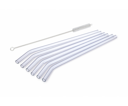 GLASS DRINKING STRAWS WITH CLEANING BRUSH