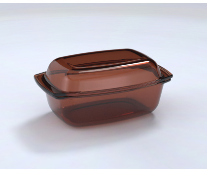 RECTANGULAR ROASTER WITH LID AMBER