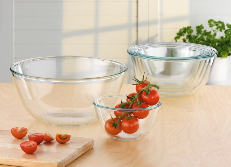 Simax Glass Mixing Bowls Set: Borosilicate Glass Mixing Bowls for Kitchen - Microwave and Oven Safe Bowls - Glass Bowls for Kitchen - Glass Mixing