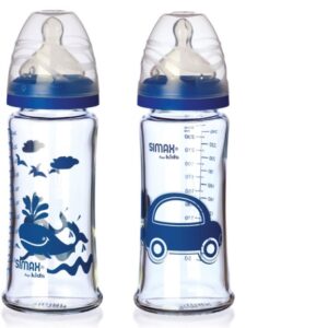 SIMAX Souprava  kojeneckých lahví, 250 ml - modrá