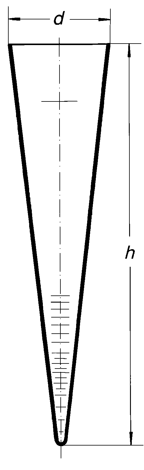 VÁLEC SEDIMENTAČNÍ PODLE IMHOFF A S UZAVŘENOU ŠPIČKOU